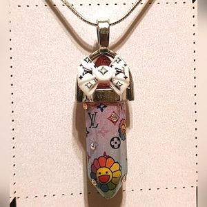 Luxury Designer Inspired Crystal Pendant 925 Sterling Silver Necklace